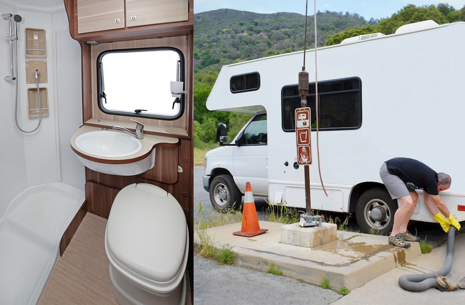 Portable RV/camper toilet and holding tank setup in Orangeburg, South Carolina